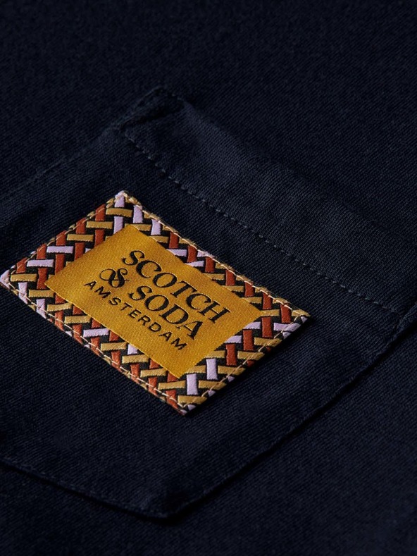 Scotch & Soda Tmavomodré chlapčenské tričko s potlačou Scotch & Soda