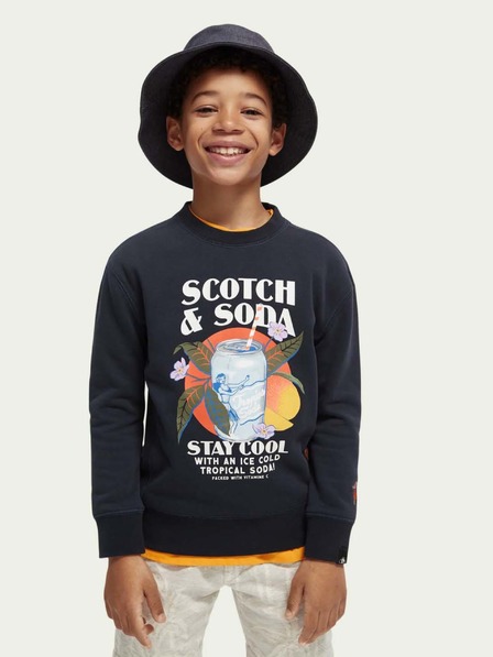 Scotch & Soda Čierna chlapčenská mikina Scotch & Soda