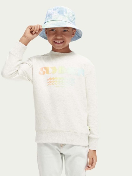 Scotch & Soda Svetlosivá chlapčenská žíhaná mikina Scotch & Soda