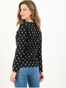 Blutsgeschwister Čierna dámska košeľa Blutsgeschwister s dlhým rukávom Cascadella Patterned Shirt