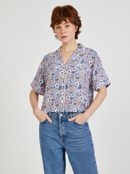 Vans Modro-ružové dámske vzorované tričko VANS Retro Floral
