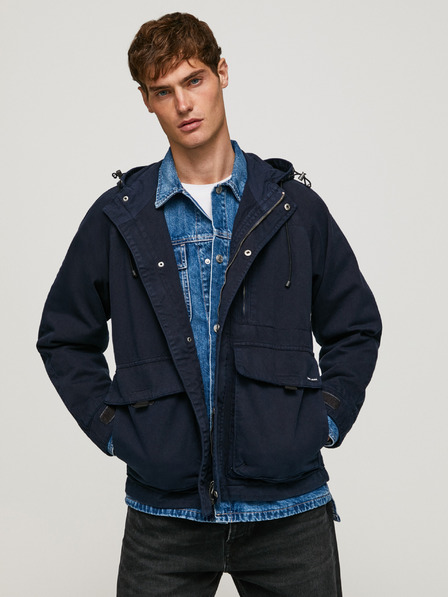 Pepe Jeans Tmavomodrá pánska ľahká bunda Pepe Jeans Joshua