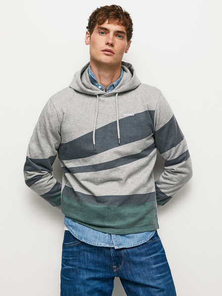 Pepe Jeans Svetlosivá pánska pruhovaná mikina Pepe Jeans Phelix