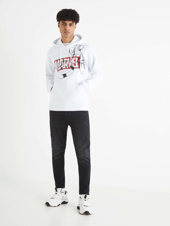 Celio Biela pánska mikina Celio Captain America s potlačou