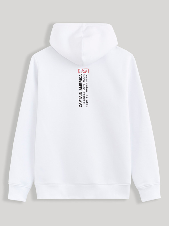 Celio Biela pánska mikina Celio Captain America s potlačou