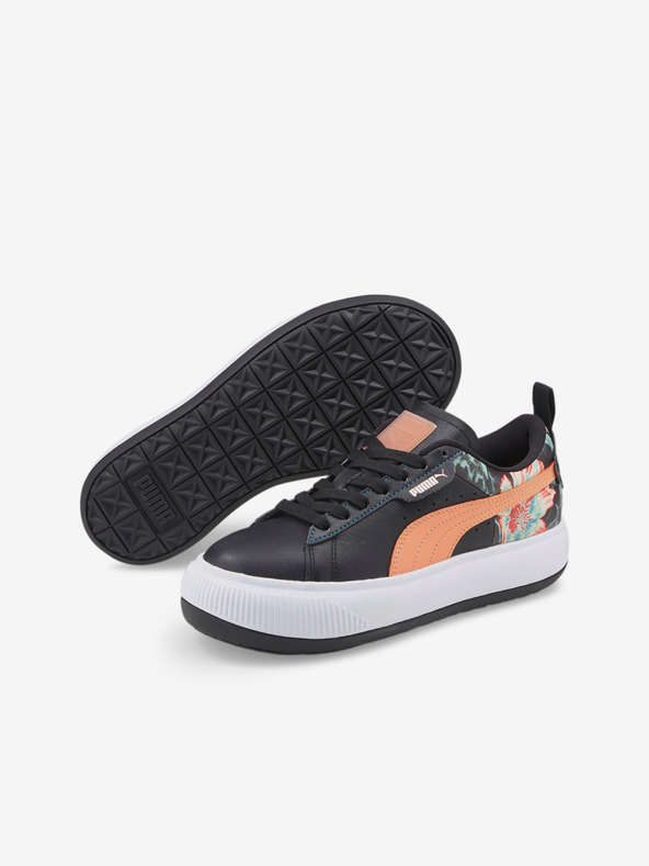 Puma Čierne dámske kožené tenisky Puma Mayu