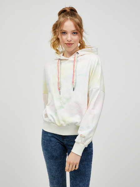 Ragwear Krémová dámska vzorovaná mikina Ragwear Gobby Ombre