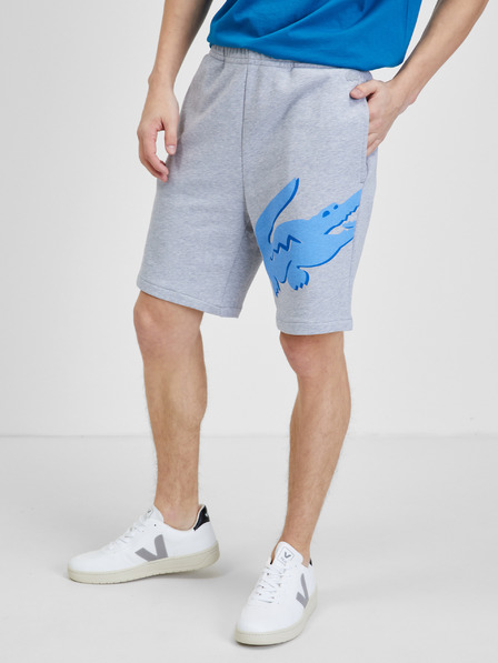 Lacoste Svetlošedé pánske opálené teplákové šortky Lacoste