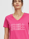O'Neill Ružové dámske tričko O'Neill Triple Stack s výstrihom do V