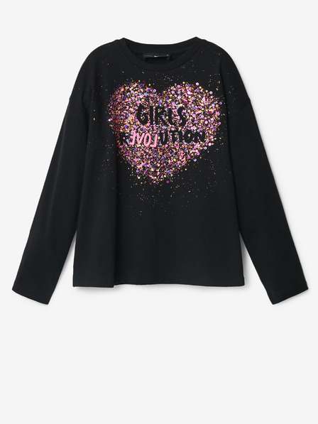 Desigual Čierne dievčenské tričko Desigual Alba