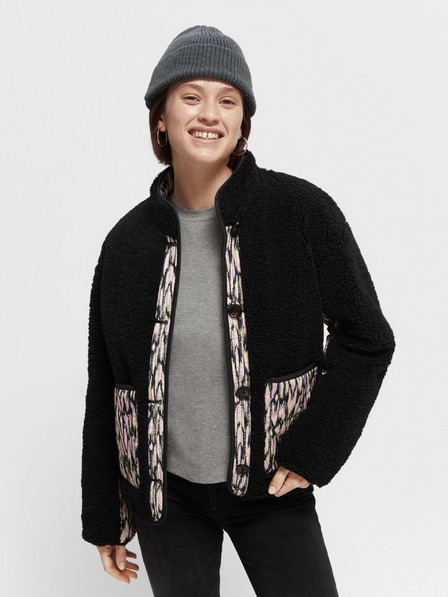 Scotch & Soda Čierna dámska obojstranná vzorovaná bunda Scotch & Soda