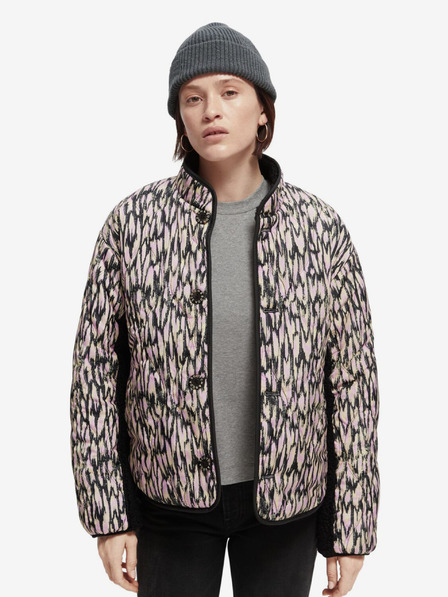 Scotch & Soda Čierna dámska obojstranná vzorovaná bunda Scotch & Soda