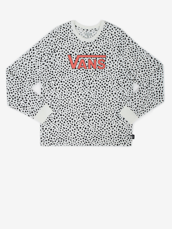 Vans Čiernobiele dievčenské vzorované tričko s dlhým rukávom VANS