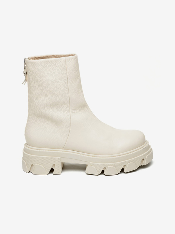 Steve Madden Krémové kožené členkové topánky Steve Madden Maryann