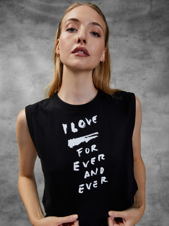 Diesel Čierna dámska orezaná košeľa Diesel