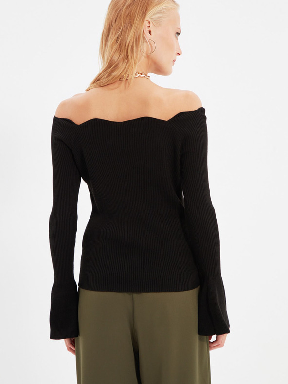 Trendyol Čierny dámsky sveter bez ramien Trendyol