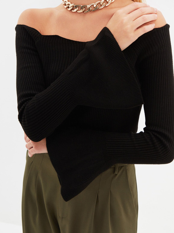 Trendyol Čierny dámsky sveter bez ramien Trendyol