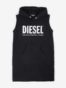 Diesel Čierne dievčenské šaty s kapucňou Diesel