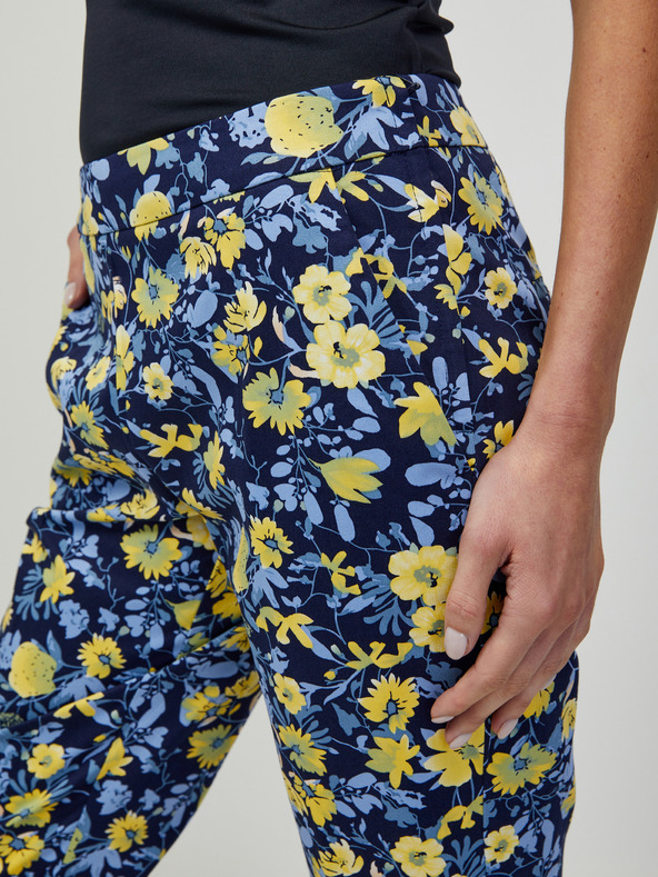 Orsay Žlto-modré kvetinové skrátené nohavice ORSAY