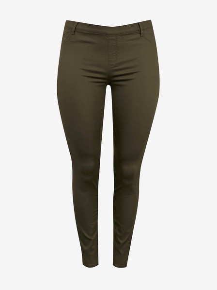 CAMAIEU Khaki slim fit nohavice CAMAIEU