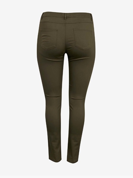 CAMAIEU Khaki slim fit nohavice CAMAIEU