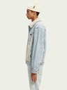 Scotch & Soda Modrá pánska džínsová zateplená bunda Scotch & Soda
