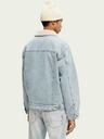 Scotch & Soda Modrá pánska džínsová zateplená bunda Scotch & Soda