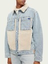 Scotch & Soda Modrá pánska džínsová zateplená bunda Scotch & Soda