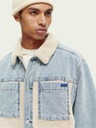 Scotch & Soda Modrá pánska džínsová zateplená bunda Scotch & Soda