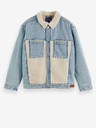 Scotch & Soda Modrá pánska džínsová zateplená bunda Scotch & Soda