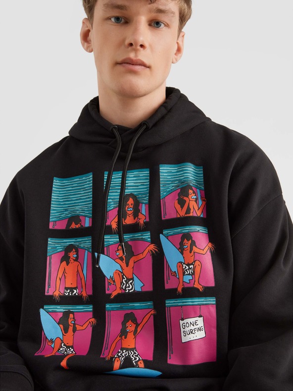 O'Neill Čierna pánska mikina s kapucňou O'Neill Progressive