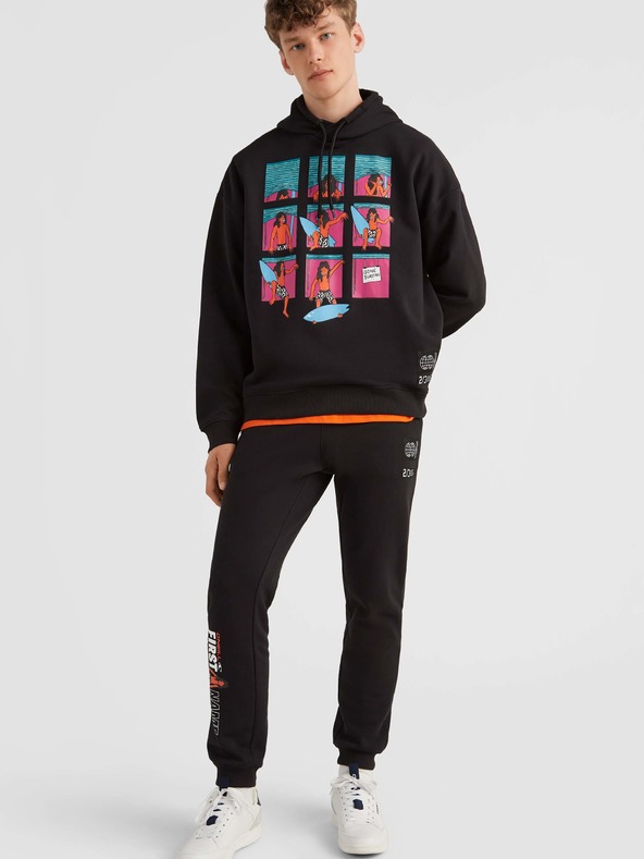 O'Neill Čierna pánska mikina s kapucňou O'Neill Progressive