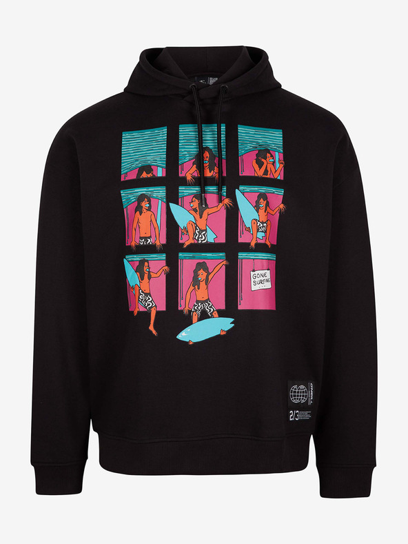 O'Neill Čierna pánska mikina s kapucňou O'Neill Progressive