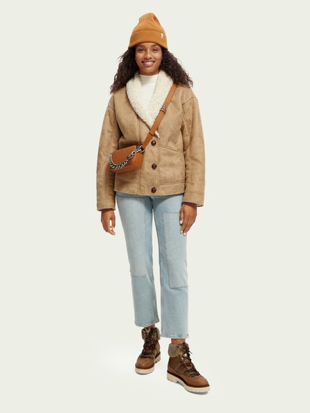 Scotch & Soda Svetlohnedá dámska zimná bunda Scotch & Soda