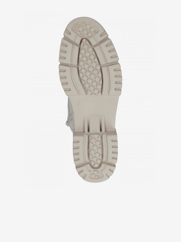 Caprice Béžové dámske kožené členkové topánky Caprice