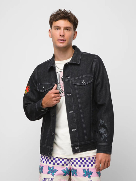 Vans Čierna unisex džínsová bunda VANS Hellfire Club