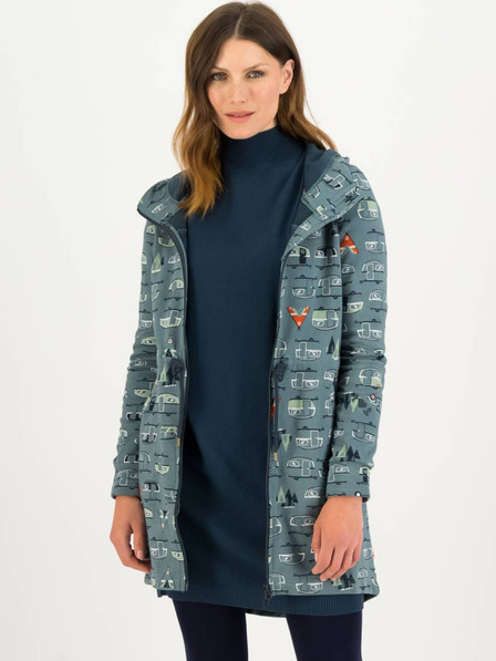 Blutsgeschwister Modrá vzorovaná parka s kapucňou Blutsgeschwister Cosyshell Hooded