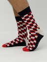 Happy Socks Čierno-červené vzorované ponožky Happy Socks Filled Optic