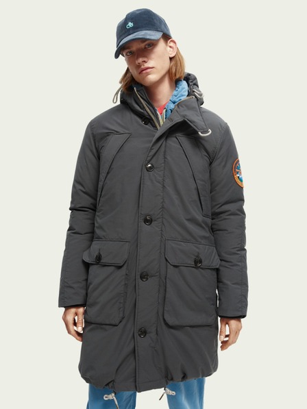 Scotch & Soda Šedá pánska zimná bunda Scotch & Soda