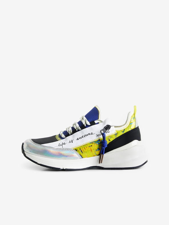 Desigual Desigual žlto-biele dámske tenisky Moon Zipper