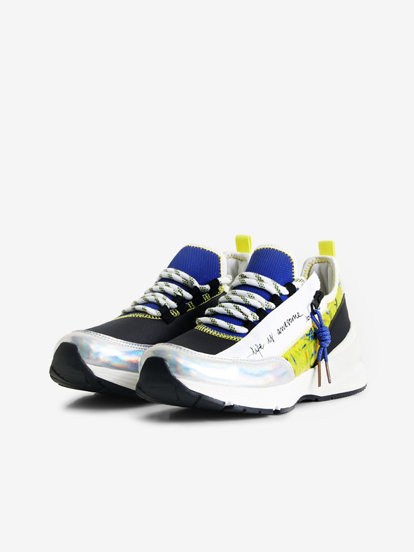 Desigual Desigual žlto-biele dámske tenisky Moon Zipper