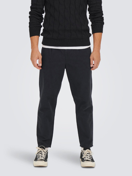 ONLY & SONS ONLY & SONS Dew Tmavomodré orezané chino nohavice