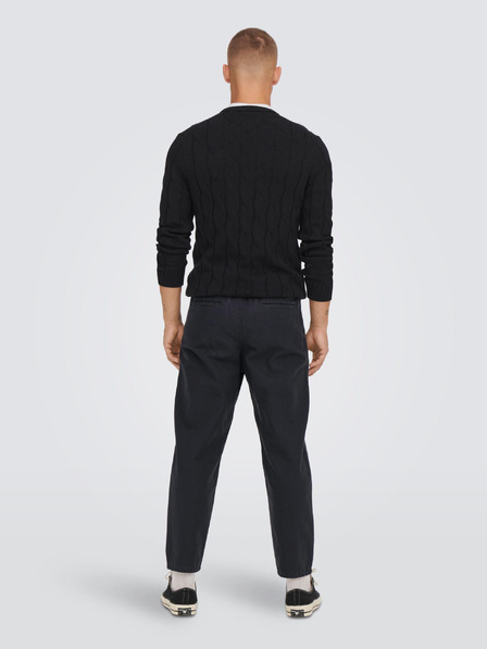 ONLY & SONS ONLY & SONS Dew Tmavomodré orezané chino nohavice