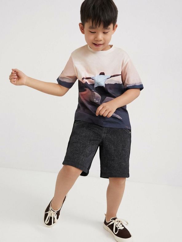 Desigual Svetloružové chlapčenské tričko Desigual Kiwi