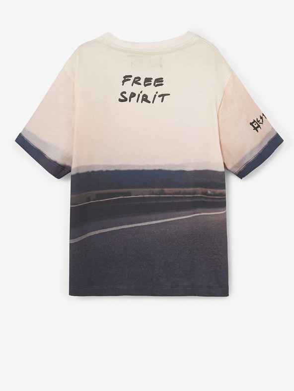 Desigual Svetloružové chlapčenské tričko Desigual Kiwi