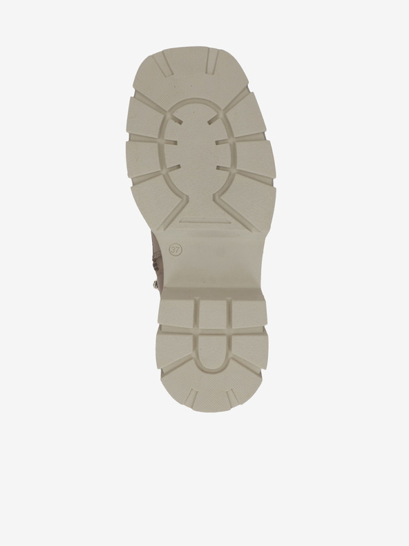 Caprice Béžové dámske zateplené kožené čižmy Caprice