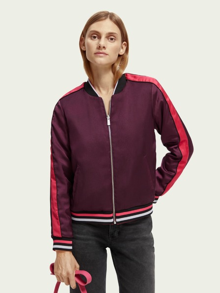 Scotch & Soda Fialová dámska vzorovaná obojstranná bunda Scotch & Soda