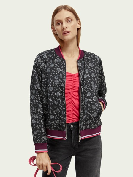 Scotch & Soda Fialová dámska vzorovaná obojstranná bunda Scotch & Soda
