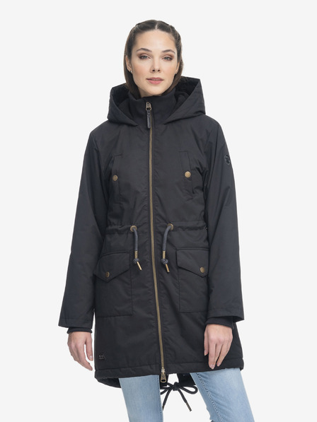 Ragwear Čierna dámska bunda s kapucňou Ragwear Crescend