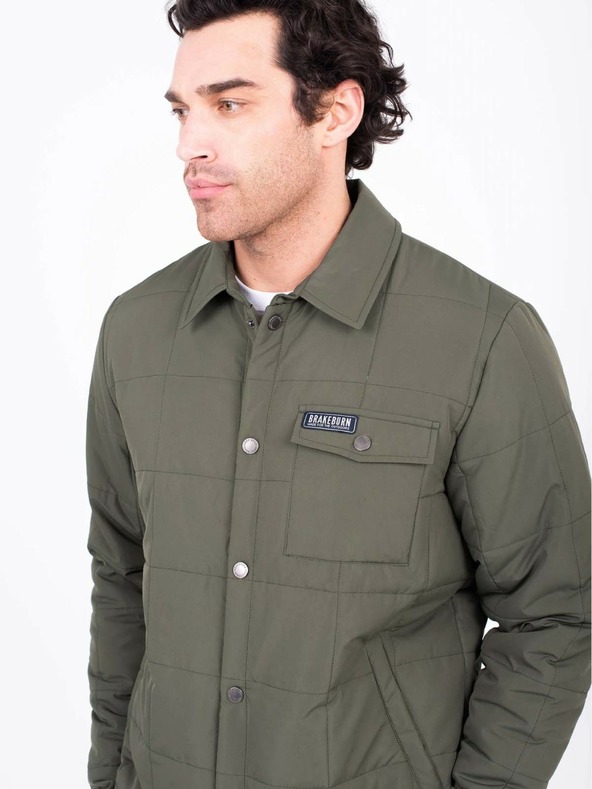 Brakeburn Khaki pánska ľahká košeľová bunda Brakeburn